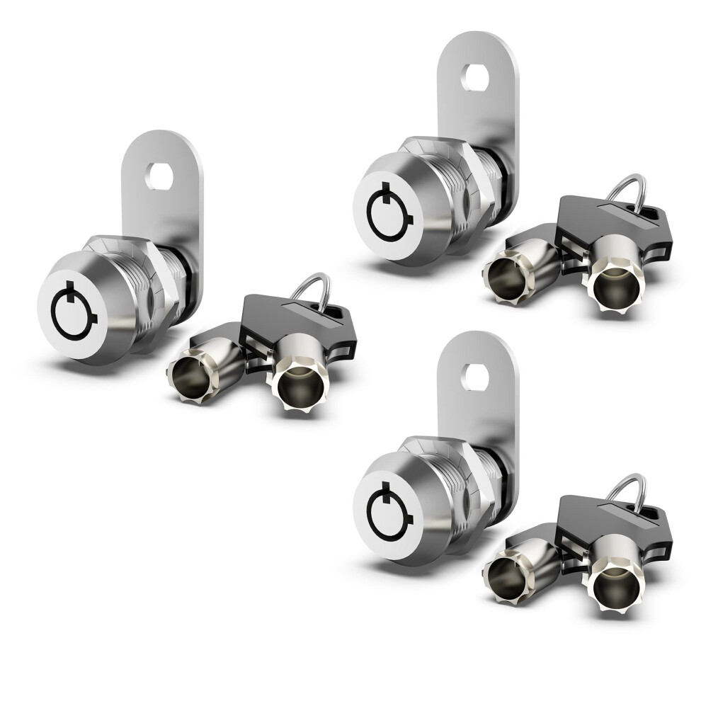Hecfu 3 Pack Cabinet Lock With Keys 58 Cam Lock Keyed Alike Rv Compartment Storage Lock Rv Lock For Storage Door Mailbox Lo 635411926726