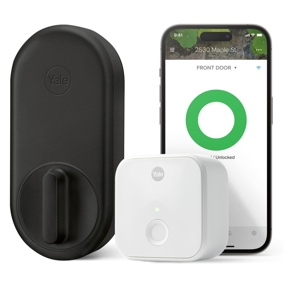 Yale Approach Smart WiFi Deadbolt Retrofit Smart Lock  Unlimited Virtual Keys  App Remote Control  Keyless Entry  Black