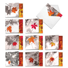 The Best Card Company - 10 Bonitas Tarjetas en Blanco (4 x 5.12 Pulgadas) - Otoño, Juego de Tarjetas