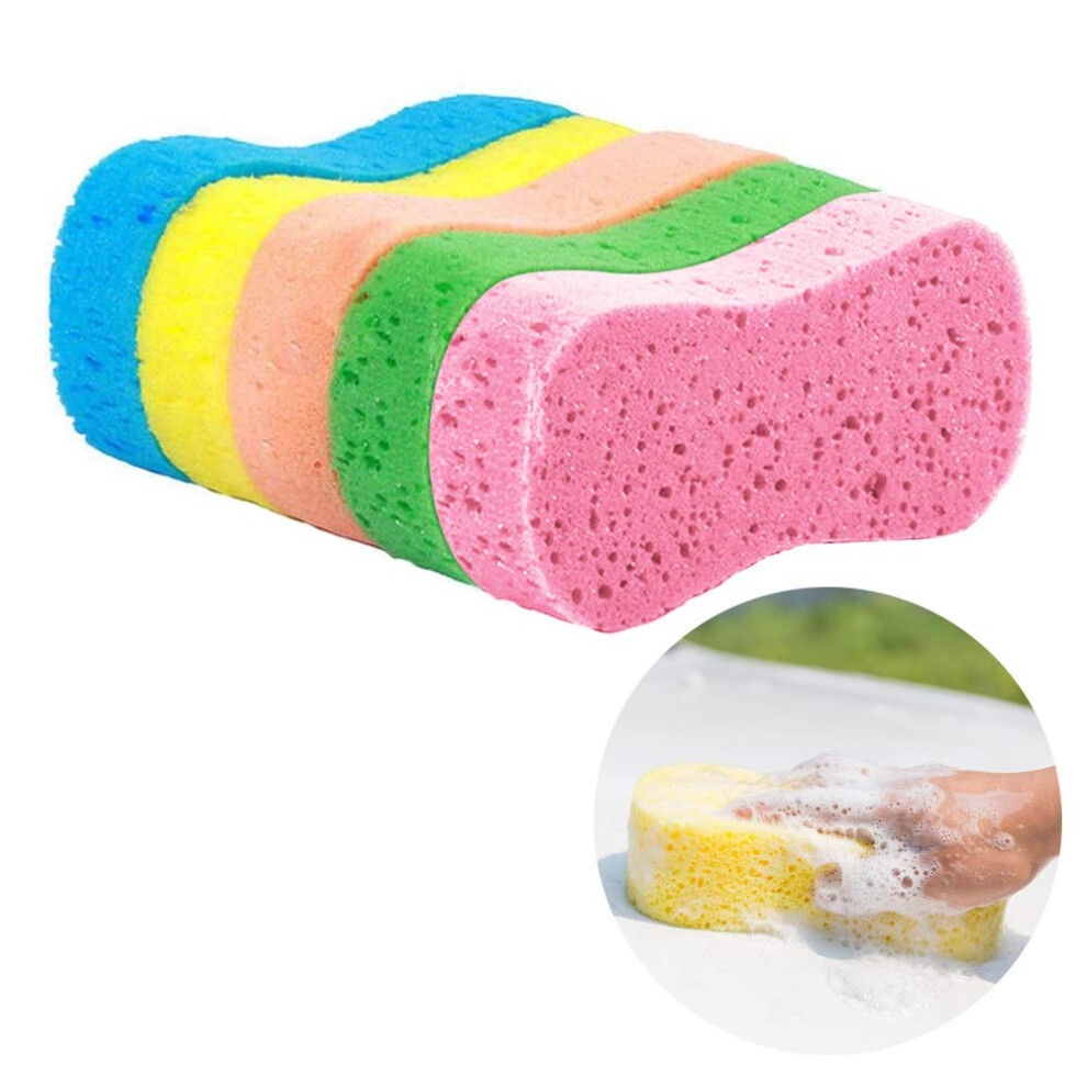 5Pcs Car Wash Sponges Multi-Functional Large Cleaning Sponges Kitchen Handy Wash Scrubber Kit 680904201989