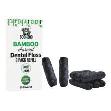 BOONBOO Wklad do nici dentystycznej z bambusa, tkany z wegla drzewnego, 8 sztuk, bez smaku