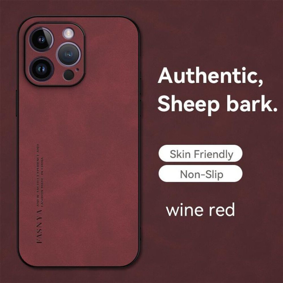 (wine red, iPhone 11) Luxury Sheepskin Leather Anti Scratch Phone Case For Iphone 15 14 Plus 13 12 11 Pro Max Xs Max For Samsung S24 S23 S22 S21 S20 Ultra Plus A14 A54 A53
