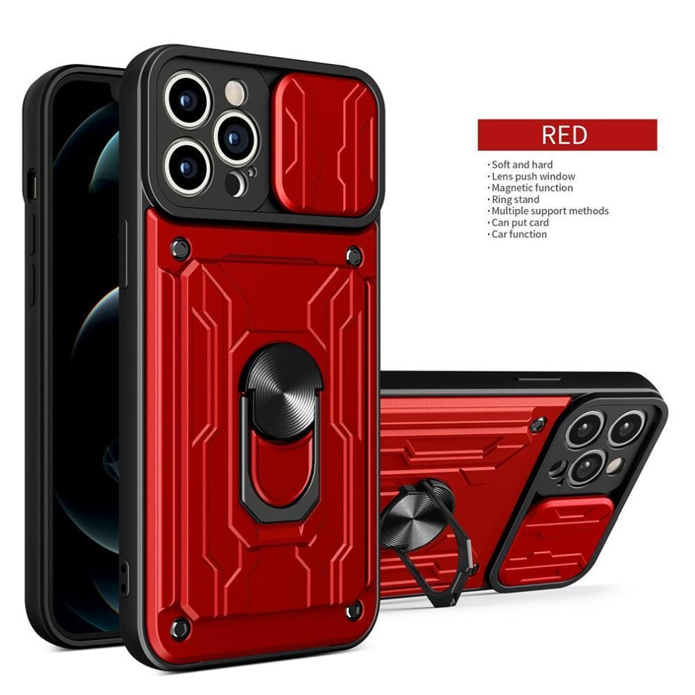 (red, Samsung A23 4G) Luxury Shockproof Lens Protector Multifunction Armor Case For Phone 15 14 Plus 13 12 11 Pro Max For Samsung S23 S22 S21ultra Plus Note20ultra A14 A54