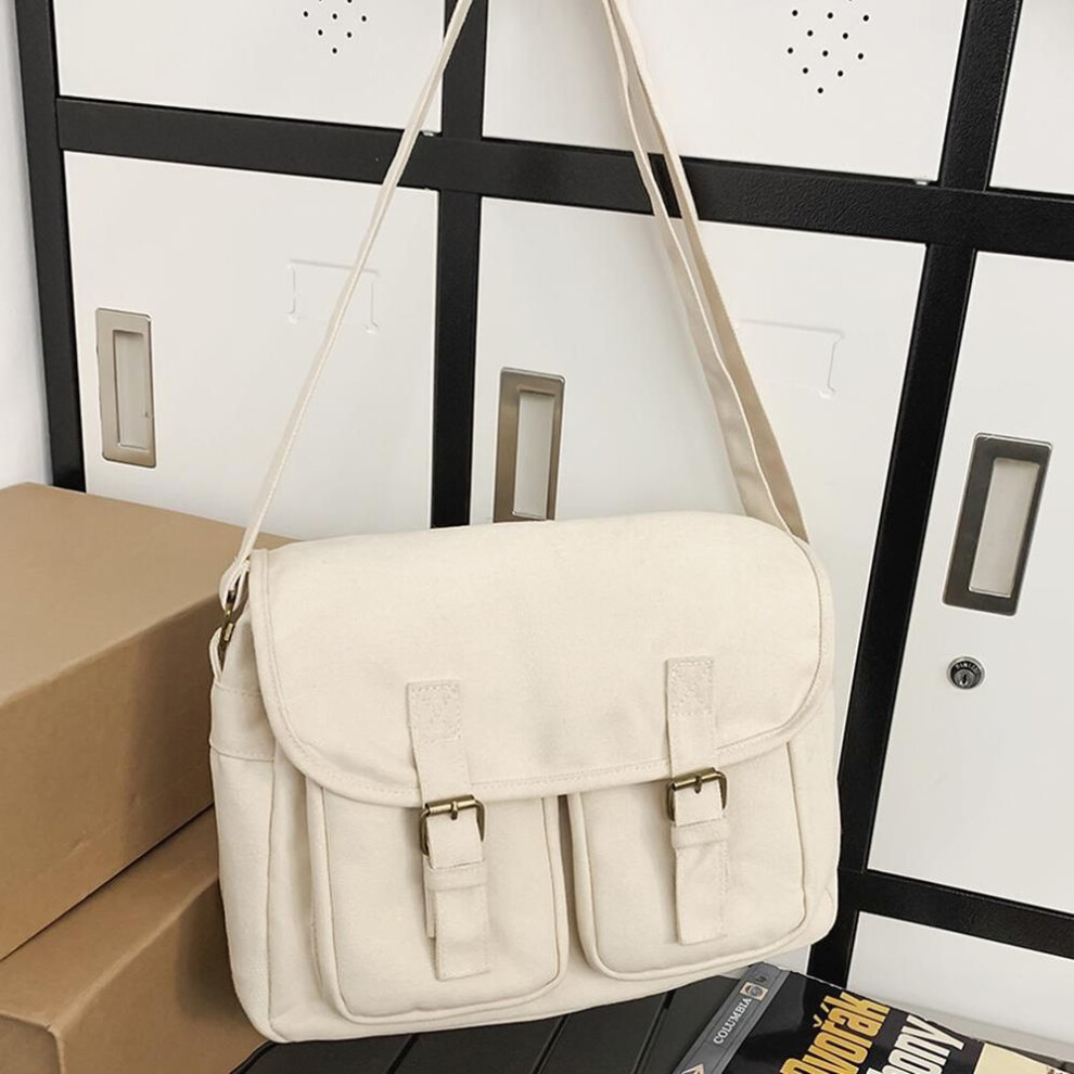 (white) Canvas Y2k Women Handbags Shoulder Bags Nylon Man Tote Messenger Bag Students Handbag Crossbody Bags Large Satchels Envelope Bag