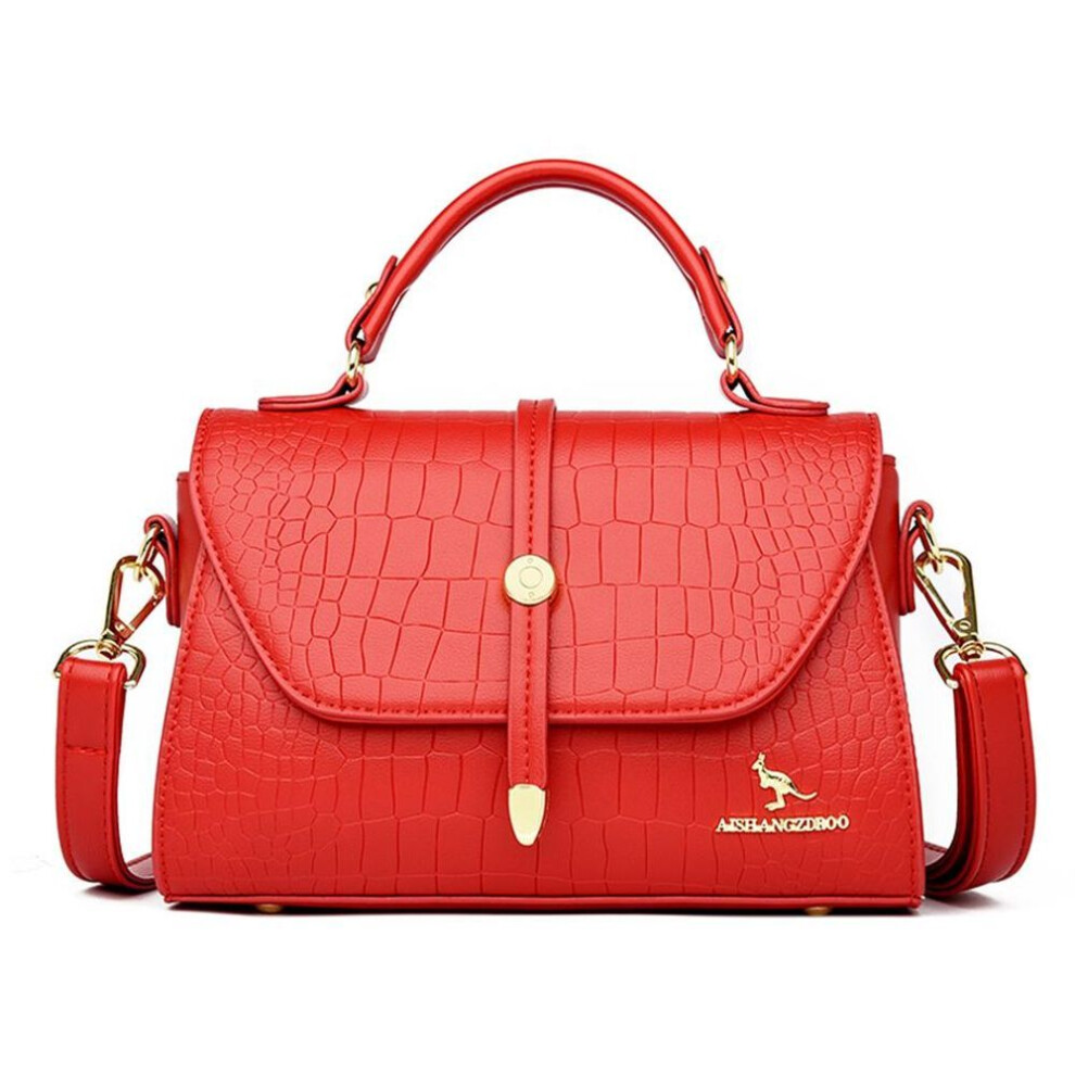(red) 2023 Brand Crocodile Leather Crossbody Bags For Women Female Shoulder Messenger Sac Luxury Designer Ladies Handbags And Purses
