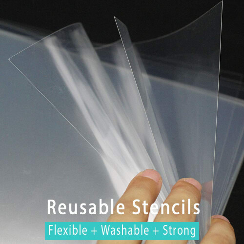 Pacote com 30 Folhas de Estêncil em Mylar Transparente 12 x 12 polegadas 1