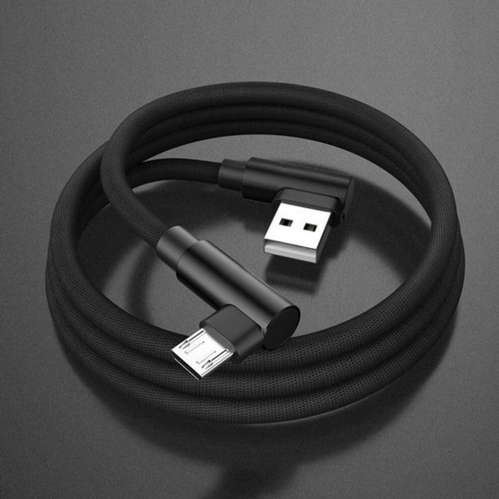 (black, 3M Micro USB) 90 Degree Right Angle Type C USB Cable Micro USB Data Fast Charging Cable for Iphone Samsung Xiaomi Huawei