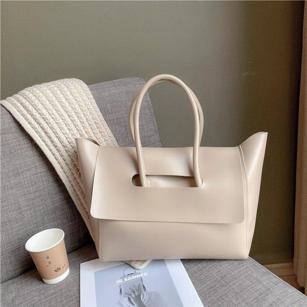 (khaki) Large Capacity Tote Handbags for Women, Genuine Leather Ladies Top-handle Bags Fashion Shoulder Bags Purses