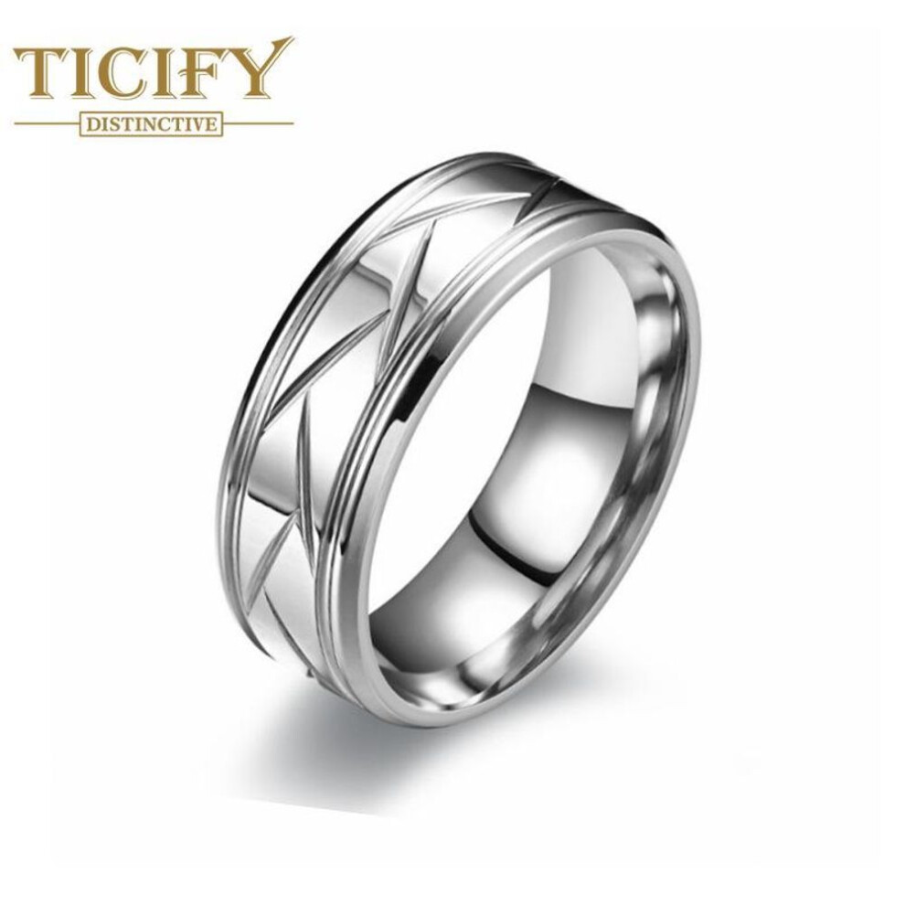(silver, 7) New Product Fashion Titanium Steel Frosted Men&apos;s Ring European And American Temperament Casual Business Style Ring Ring Jewelry