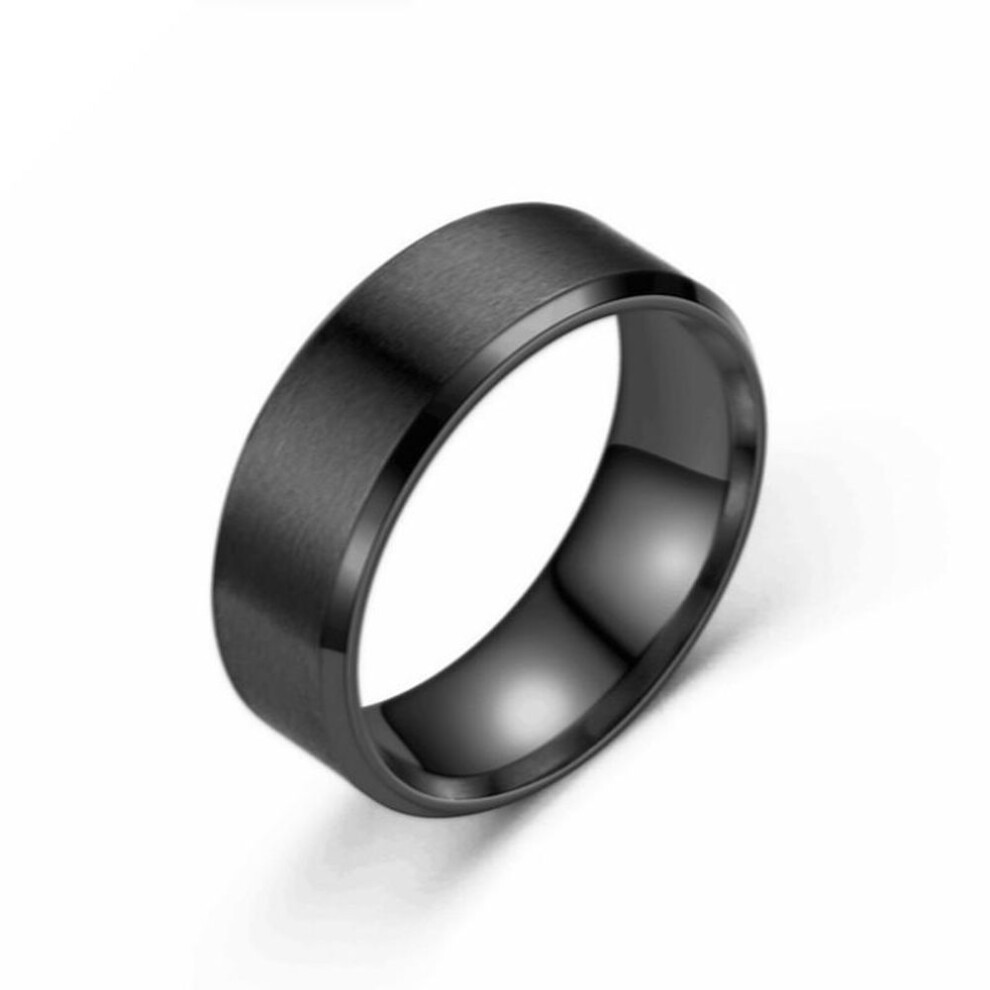 (black, 6-8mm) Titanium Steel Matte Ring Melanin, Stainless Steel Men&apos;s Brushed Ring Ring