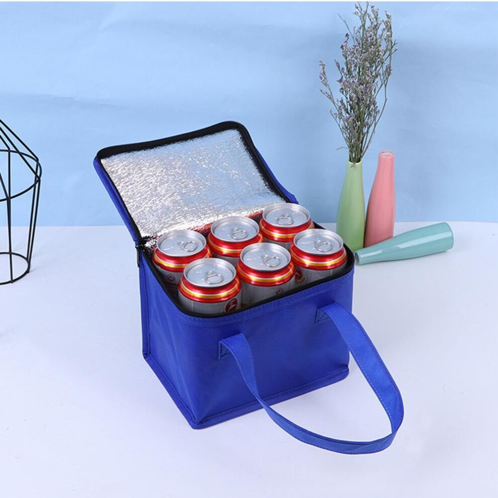 (blue, 21*14*17) Portable Drink Beer Aluminum Foil Insulation Cooler Bags Lunch Thermal Pack