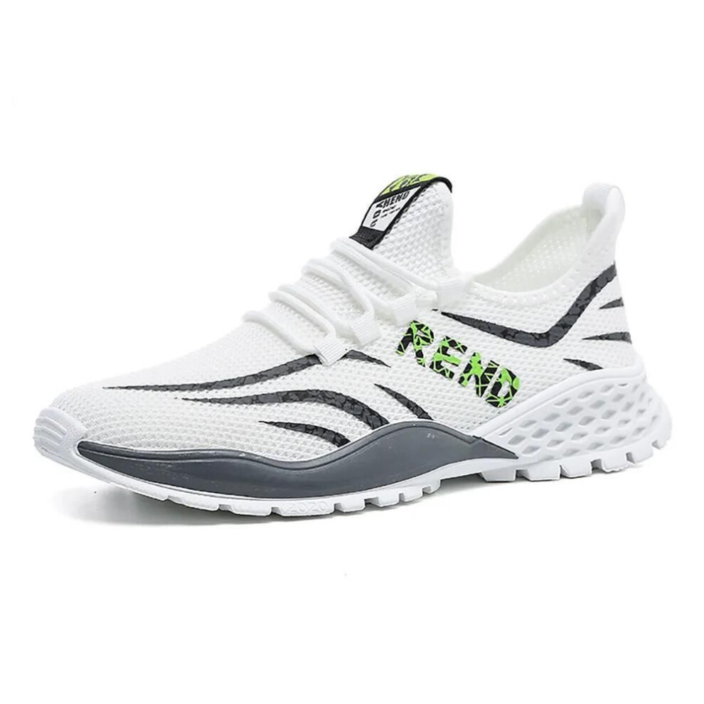 (white, 41) Fashion Men&apos;s Shoes Casual Trendy Shoes Mesh Breathable Sports Lightweight Running Shoes