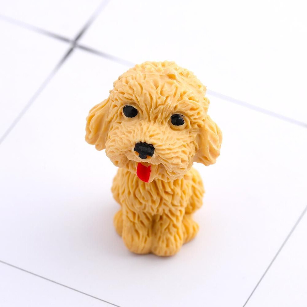 (yellow) 1 Piece Cute Kawaii Dog Pencil Cartoon Teddy Rubber Eraser Kids School Office Stationery Supplies