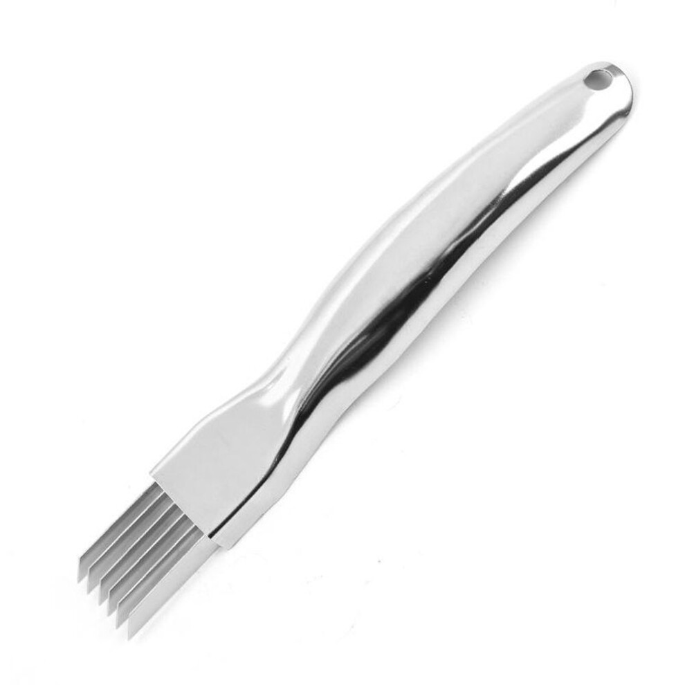 (01) Stainless Steel Onion Cutter Graters Multifunction Onion Garlic Tomato Knife Vegetable Shredders Slicer Kitchen Cooking Gadgets