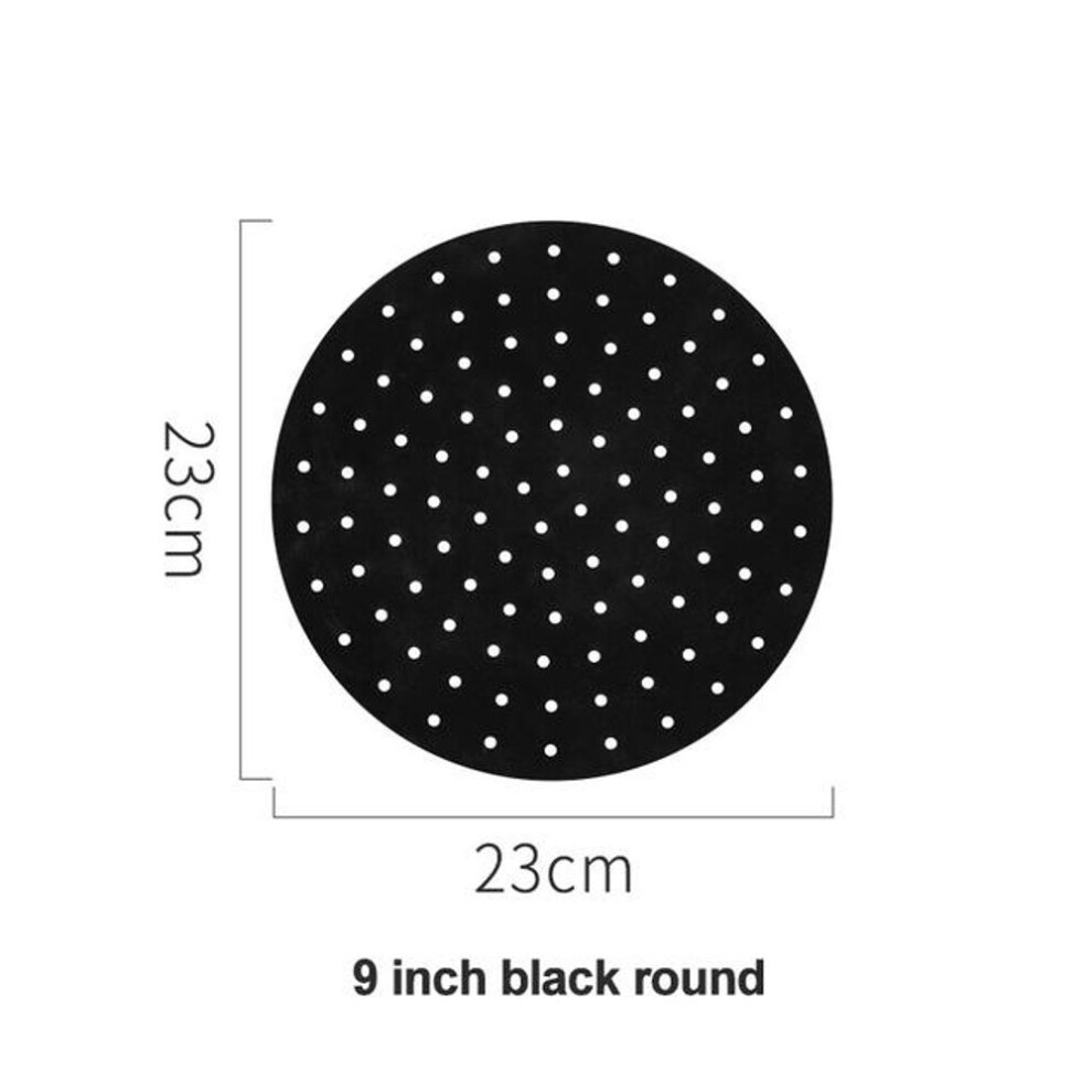 (black, 23cm) Silicone Air Fryer Liner Non-stick Steamer Pad Air Fryer Accessory Kitchen Baking Liner Cooking Utensils Air Fryer Baking Paper