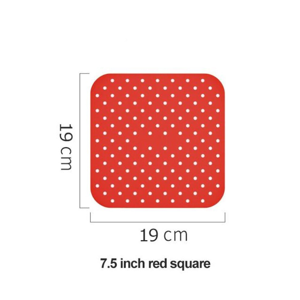 (red, 19cm) Silicone Air Fryer Liner Non-stick Steamer Pad Air Fryer Accessory Kitchen Baking Liner Cooking Utensils Air Fryer Baking Paper