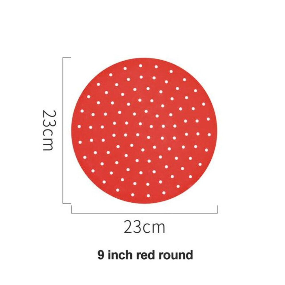 (red, 23cm) Silicone Air Fryer Liner Non-stick Steamer Pad Air Fryer Accessory Kitchen Baking Liner Cooking Utensils Air Fryer Baking Paper