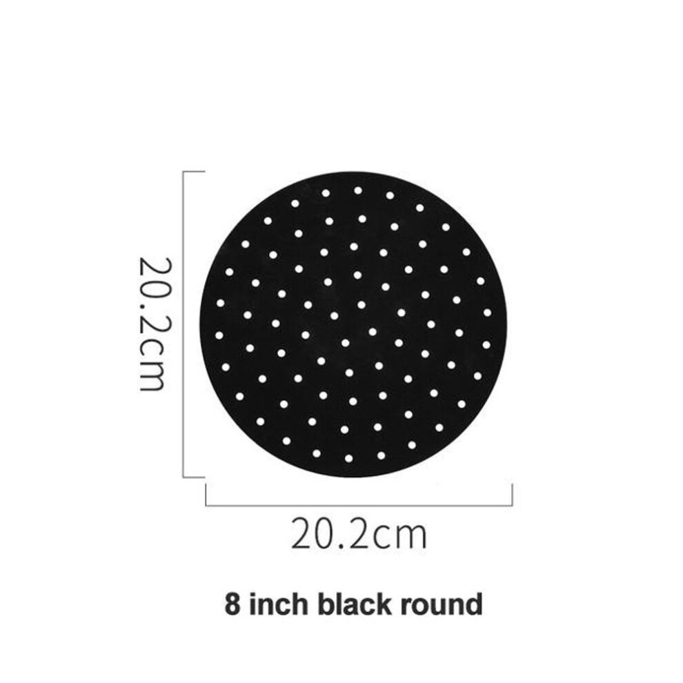 (black, 20.2cm) Silicone Air Fryer Liner Non-stick Steamer Pad Air Fryer Accessory Kitchen Baking Liner Cooking Utensils Air Fryer Baking Paper
