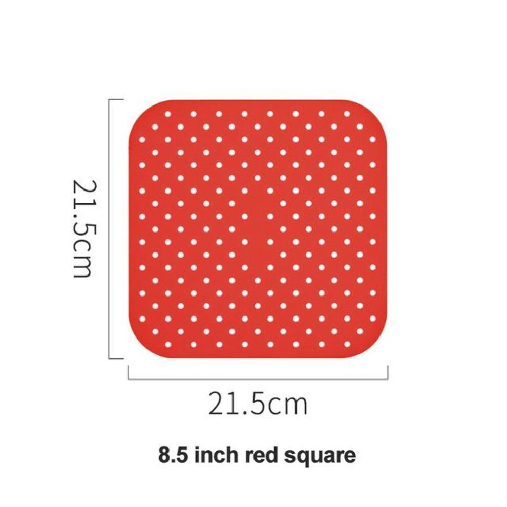 (red, 21.5cm) Silicone Air Fryer Liner Non-stick Steamer Pad Air Fryer Accessory Kitchen Baking Liner Cooking Utensils Air Fryer Baking Paper