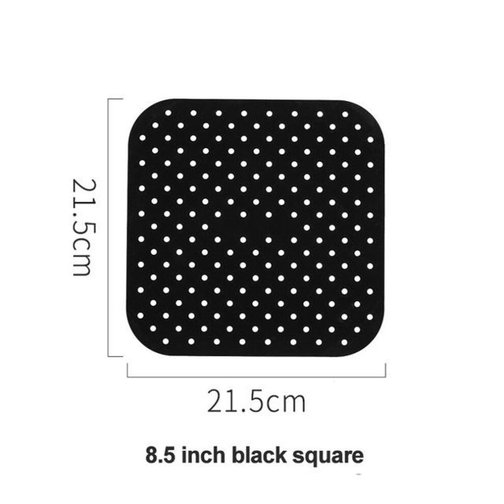 (black, 21.5cm) Silicone Air Fryer Liner Non-stick Steamer Pad Air Fryer Accessory Kitchen Baking Liner Cooking Utensils Air Fryer Baking Paper