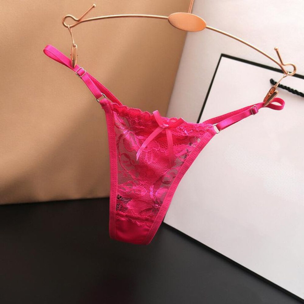 (pink, one size) Adjustable Lace Thongs Panties Women Underwear Sexy Thongs Women Low Waist Solid Underwear Seamless Female Underpants Lingerie