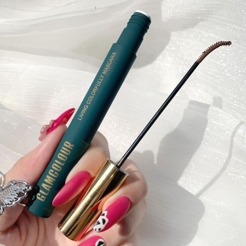 (brown) 4 Color Silk Fiber Eyelash Mascara Waterproof Eyelash Extension Curling Lengthen Lashes Mascara Eye Makeup