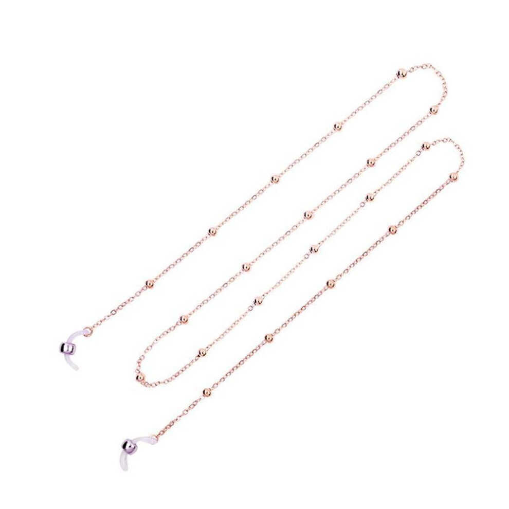 (rose gold) Women Gold Eyeglass Chains Sunglasses Reading Beaded Eyewears Cord Neck Rope