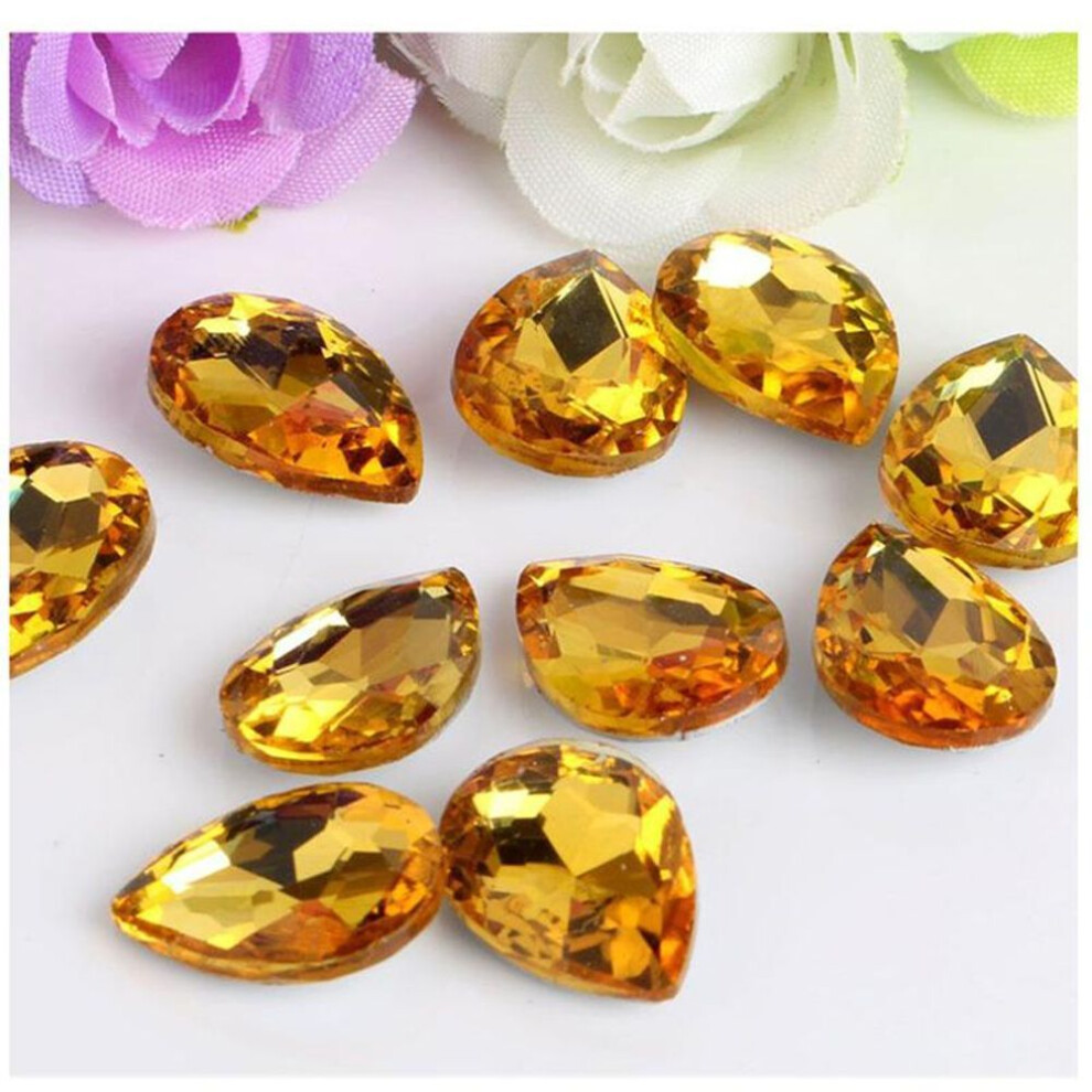 (gold, 6x8mm 50pcs) 50pcs Water Drop Glitter Shiny Crystal Glass Nail Rhinestones Charms Diy Design Polish 3D Manicure Nail Art Home Decorations