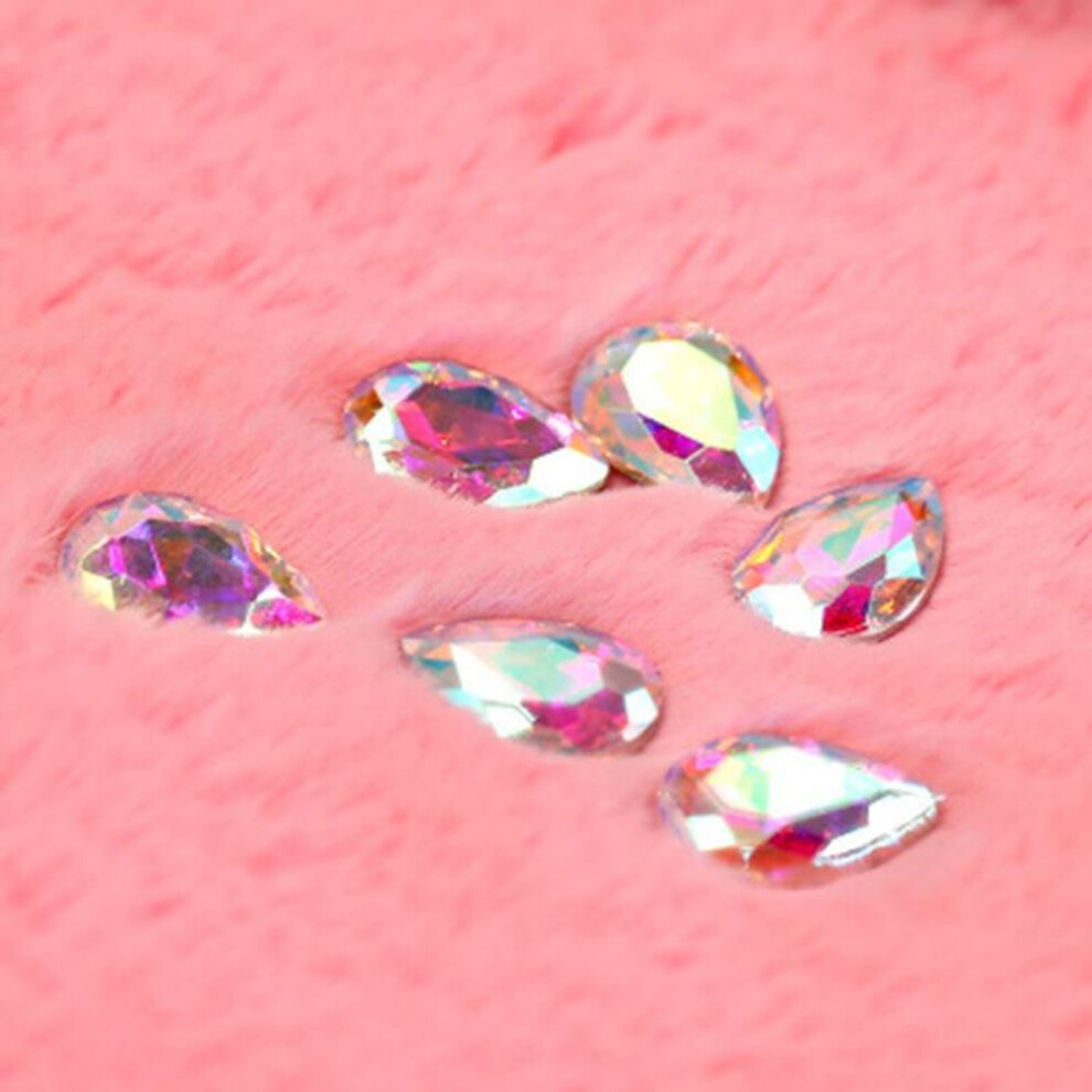 (white, 7x10mm 50pcs) 50pcs Water Drop Glitter Shiny Crystal Glass Nail Rhinestones Charms Diy Design Polish 3D Manicure Nail Art Home Decorations