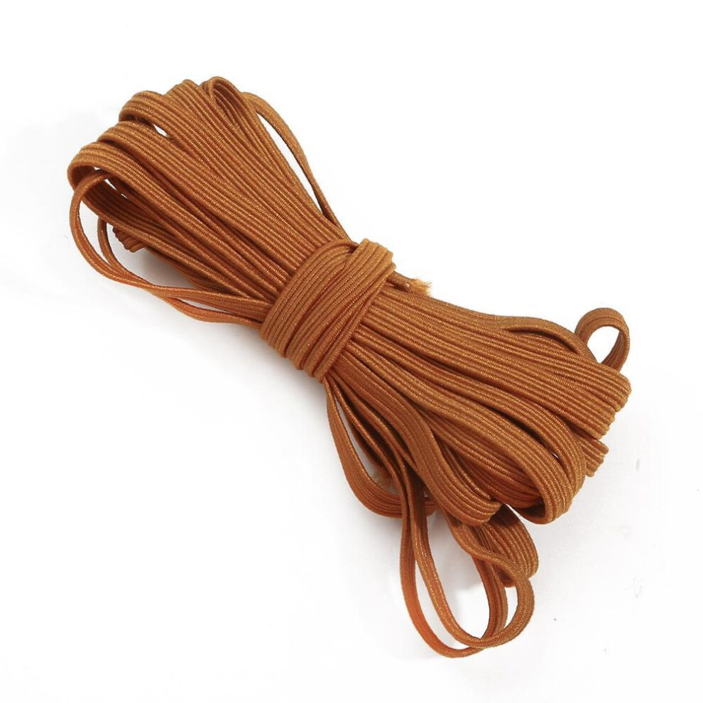 (light brown) 5meter/roll Colorful Elastic Band Rope Rubber Ribbon Stretchy Band Elastic Line