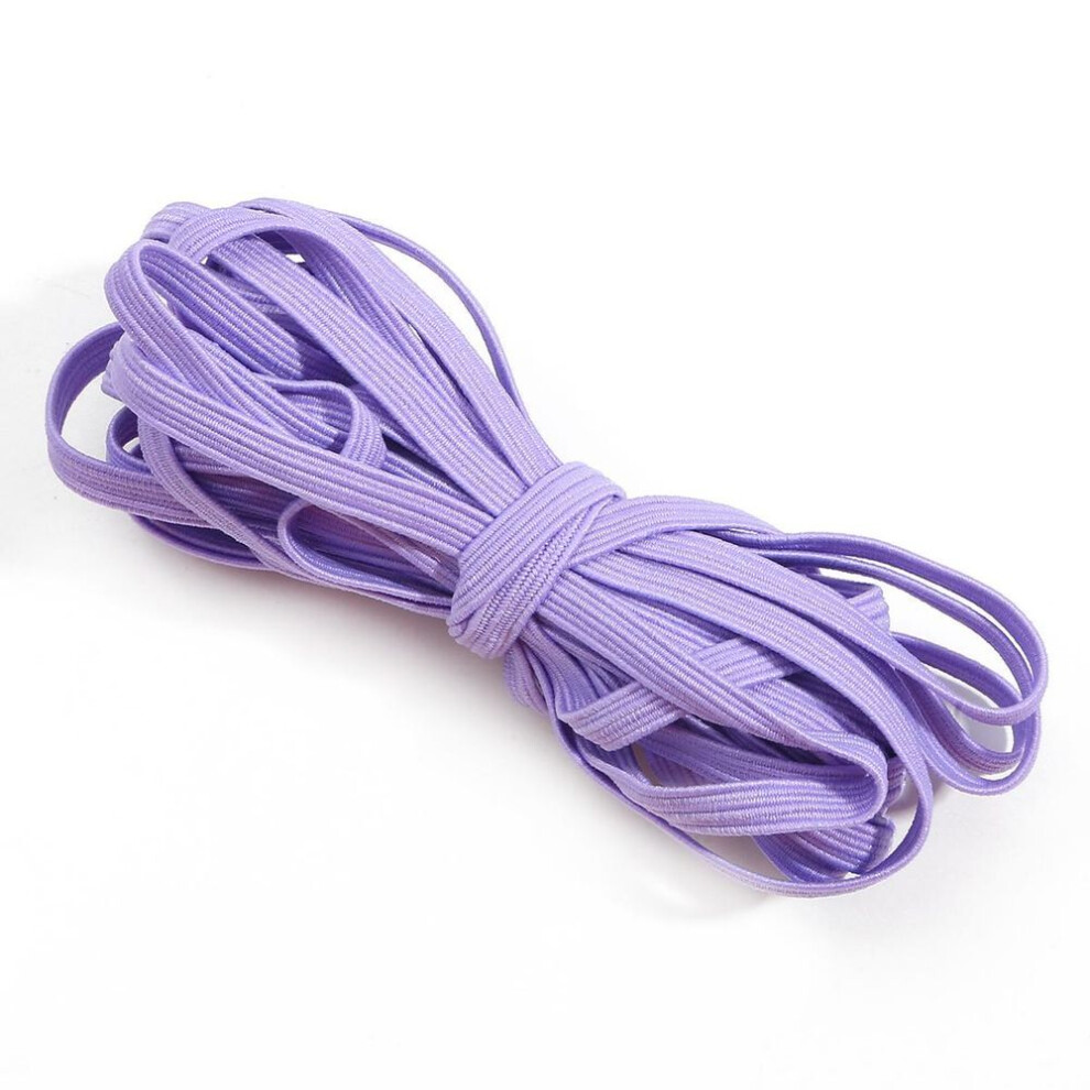 (light purple) 5meter/roll Colorful Elastic Band Rope Rubber Ribbon Stretchy Band Elastic Line