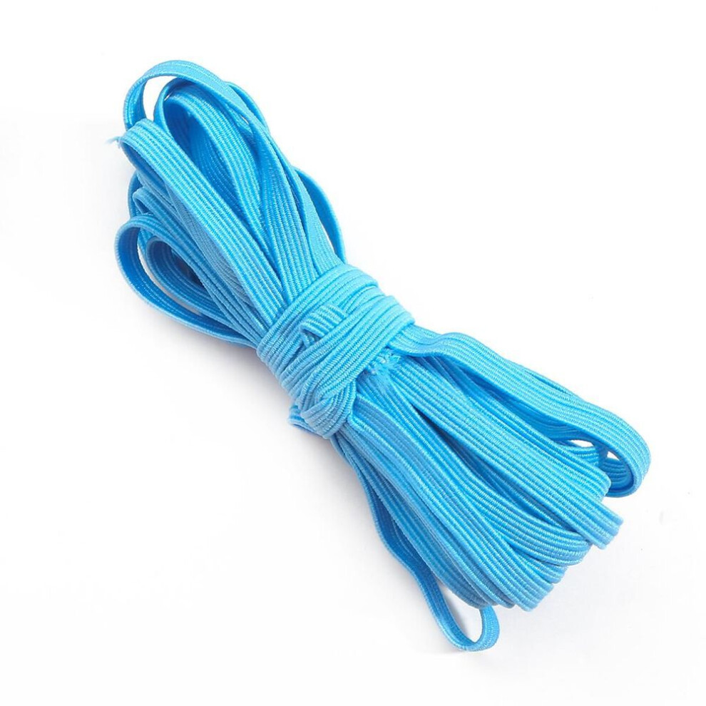 (light blue) 5meter/roll Colorful Elastic Band Rope Rubber Ribbon Stretchy Band Elastic Line