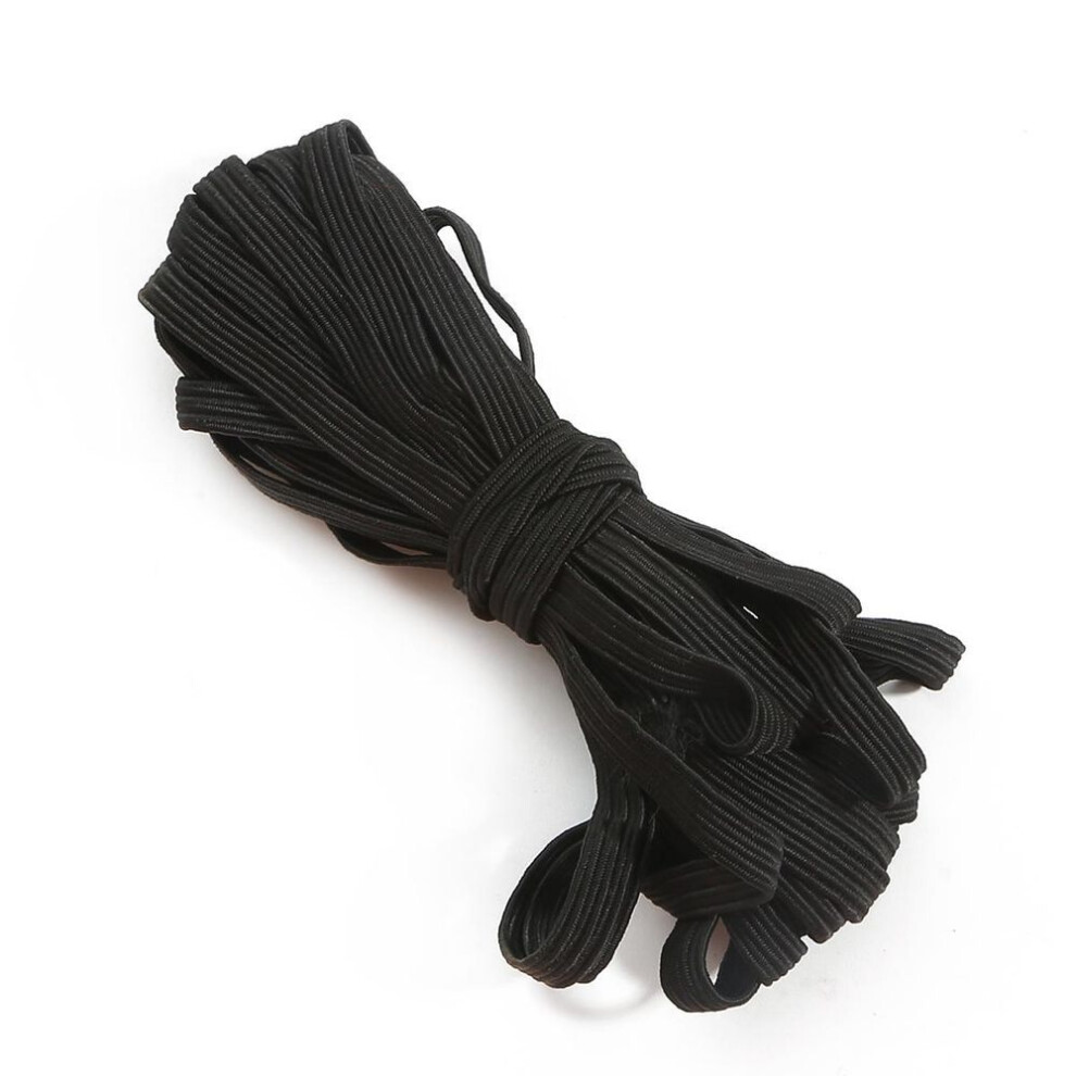 (black) 5meter/roll Colorful Elastic Band Rope Rubber Ribbon Stretchy Band Elastic Line