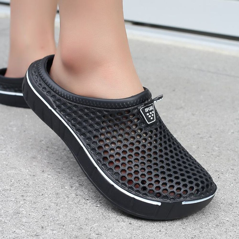 (black, 38) Women's Garden Shoes with Holes - Solid Color