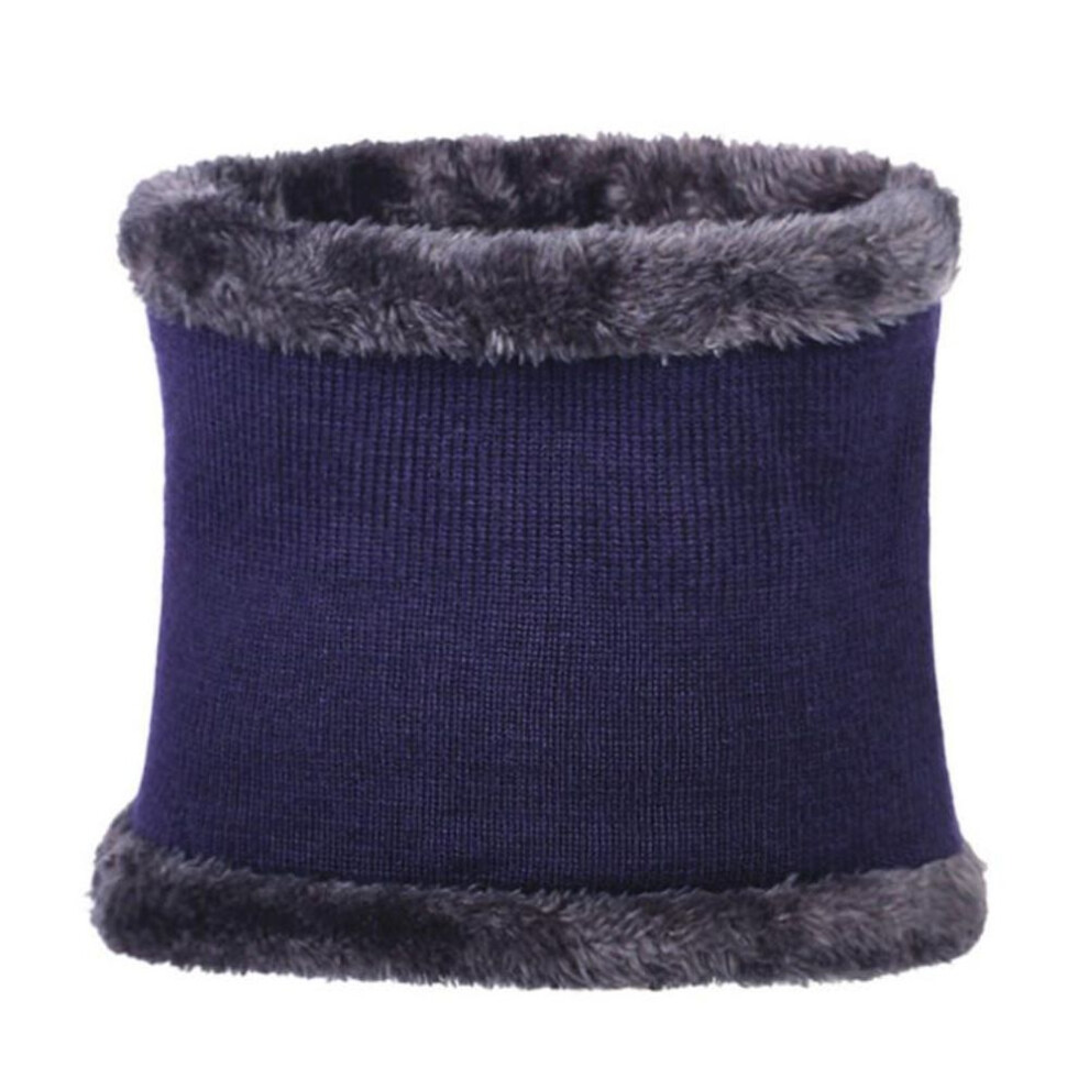 (navy blue) Winter Warm Hat Beanies Men&apos;s Hats Scarf Warm Breathable Wool Knitted Hat For Men Double Layers Cap