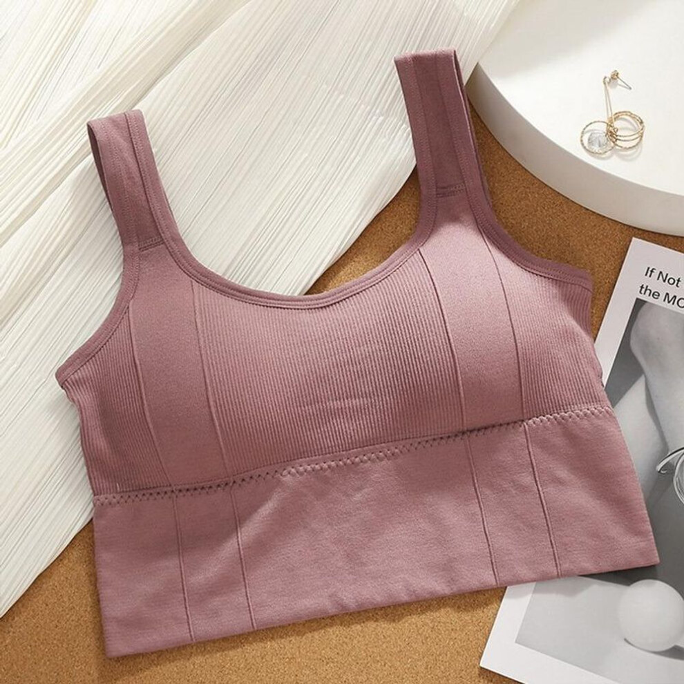 (purple, One Size) Breathable Sports Bra Shockproof Crop Top Anti-sweat Fitness Top Women Seamless Yoga Bra Push Up Sport Top Gym Workout Top