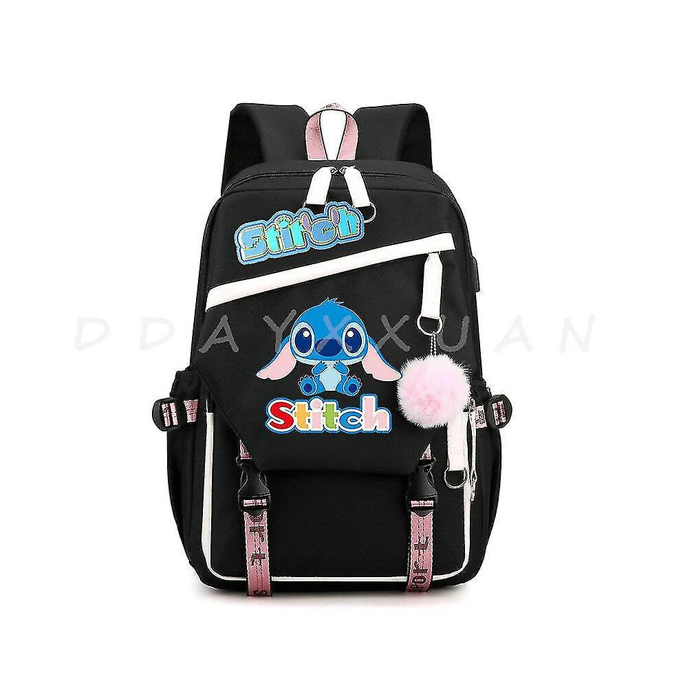 (Orange) Lilo And Stitch Backpack Waterproof Bookbag Laptop Rucksack Travel Usb Large Capacity Mochila School Bag For Kids