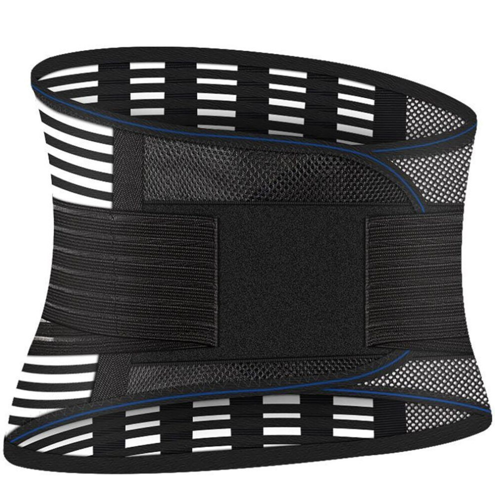 (black, S) Back Lumbar Support Belt Men Woman Spine Decompression Waist Trainer Adjustable Back Brace For Lower Back Pain Relief