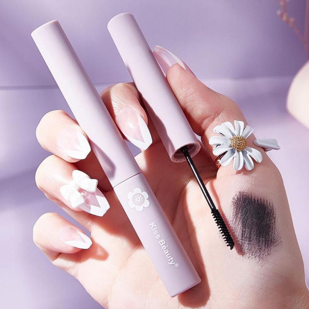 (black) Kiss Beauty Long Curls And Tipped Thin -head Mascara Small Brush -headed Eyelashes And Anti -sweats Are Not Easy To Faint