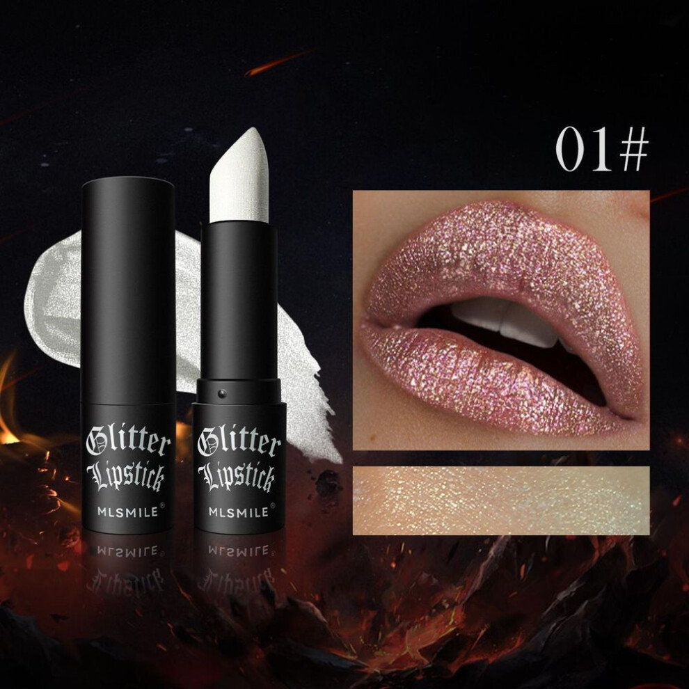 Mlsmile Different Cup Matte Red Explosion Flash Diamond Lipstick Red Lip Balm Halloween Dark Vampire Makeup