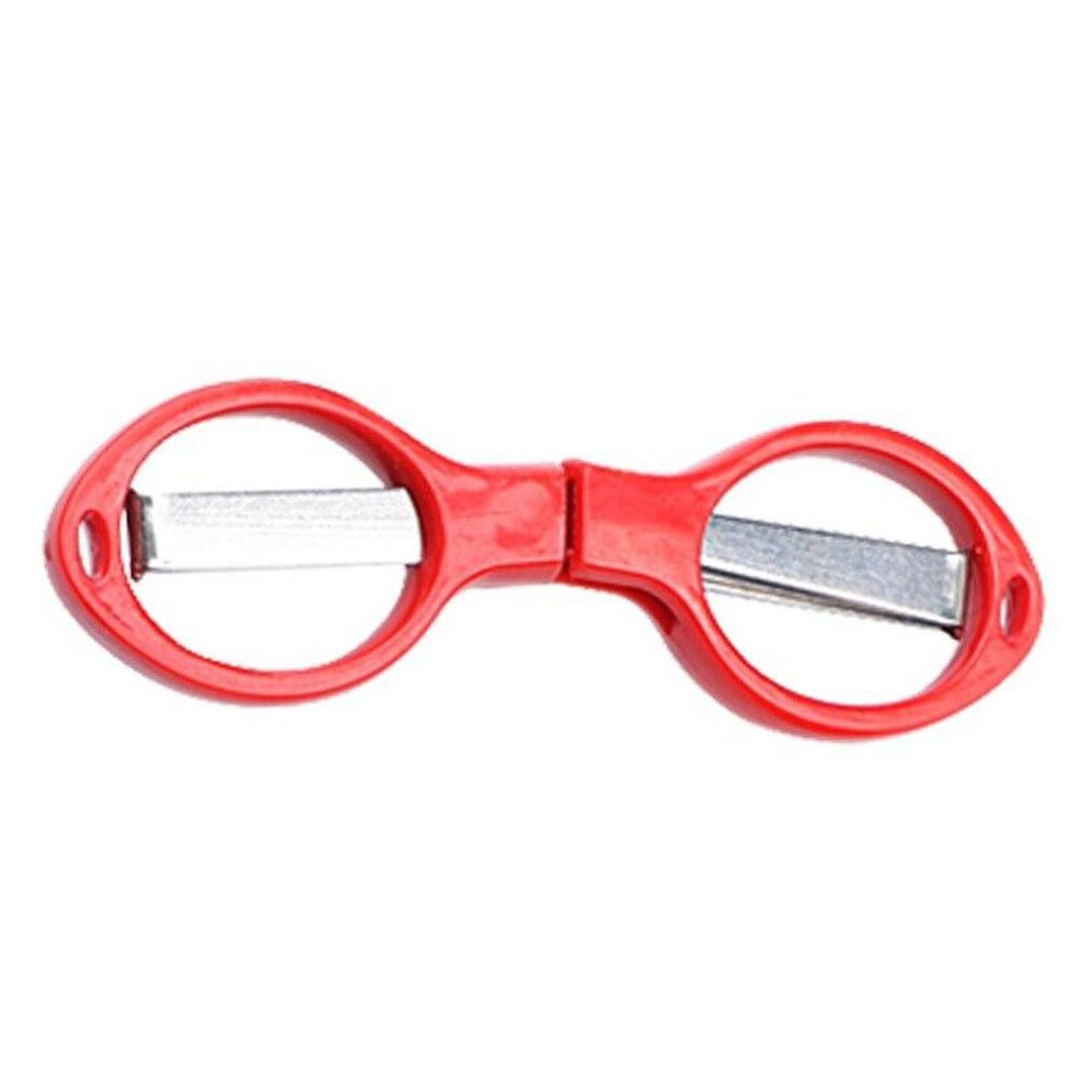(red) Cute Folding Scissor Creative Stationery Portable Manual Student Paper Scissors Paper Cutting Knife Classroom Learning Tools