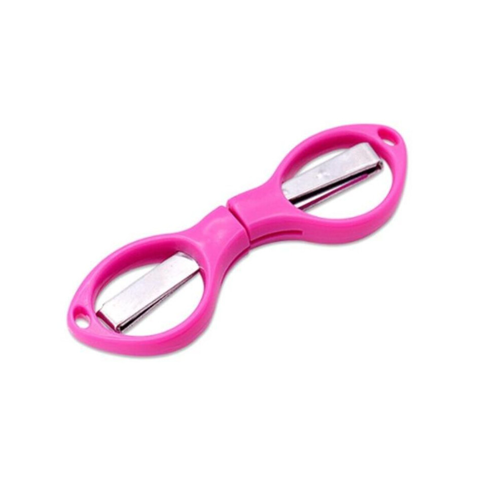 (pink) Cute Folding Scissor Creative Stationery Portable Manual Student Paper Scissors Paper Cutting Knife Classroom Learning Tools