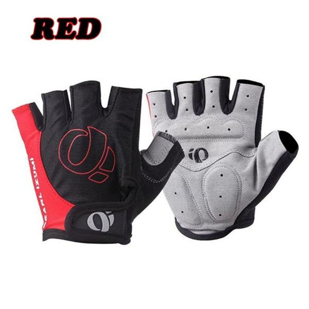 (red, XL) 1 Pair Gel Half Finger Cycling Gloves   Road Bike Workout Gloves For Men And Women
