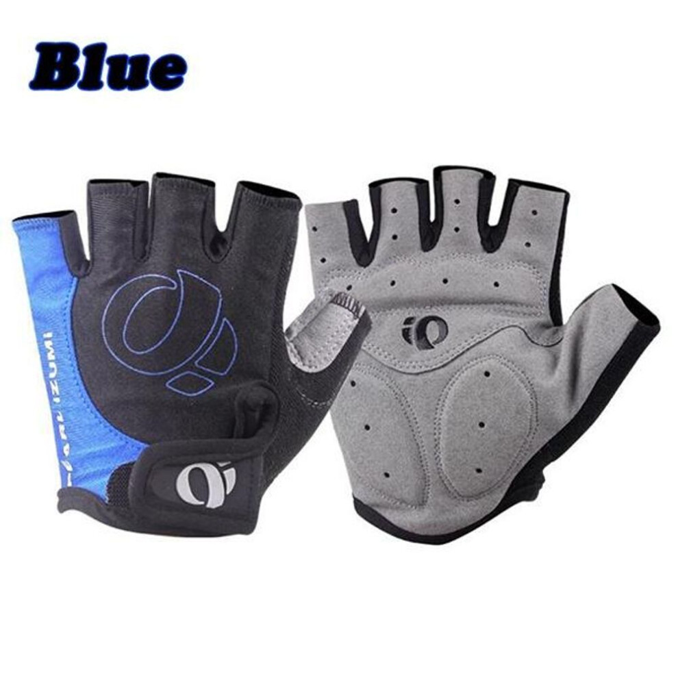 (blue, L) 1 Pair Gel Half Finger Cycling Gloves   Road Bike Workout Gloves For Men And Women
