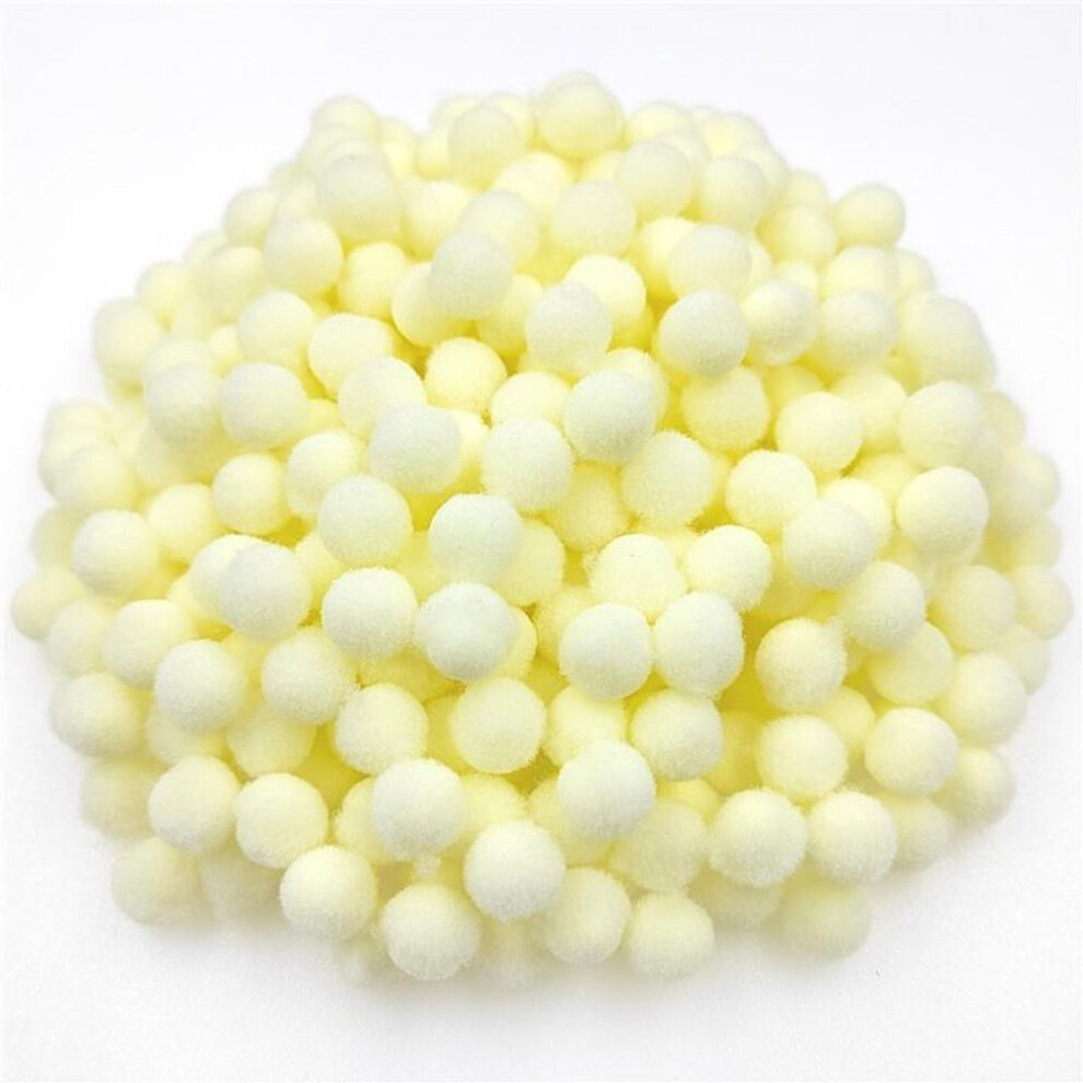 (light yellow, 15mm) Soft Pompom Fluffy Handmade Material Plush Ball Pompones Multicolor DIY Sewing Craft Kids Toy 10/15mm Wedding Decor Jewelry Accessories