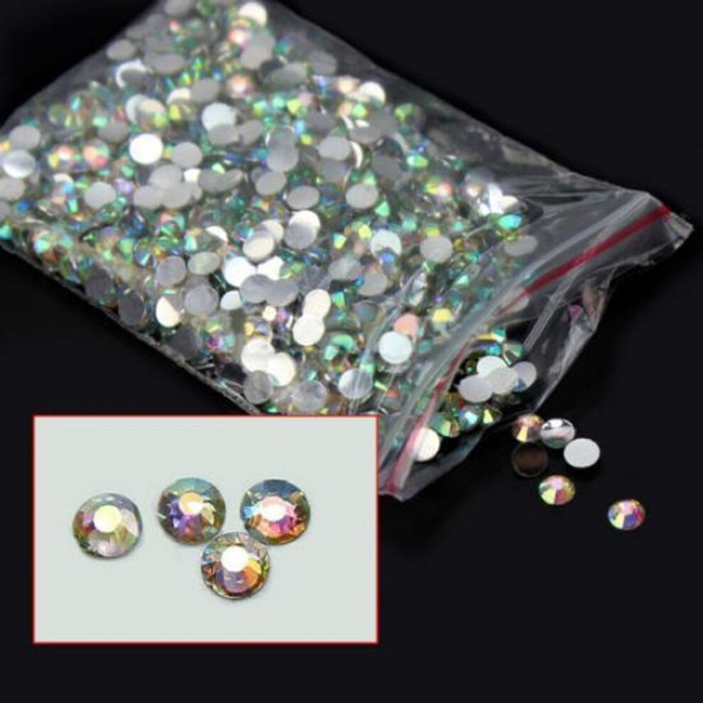 1000pcs Mixed Color Mixed Size Nail Art Rhinestone Flat Bottom Ab Drill Glitters Crystal Rhinestone 3D Nail Art Decoration