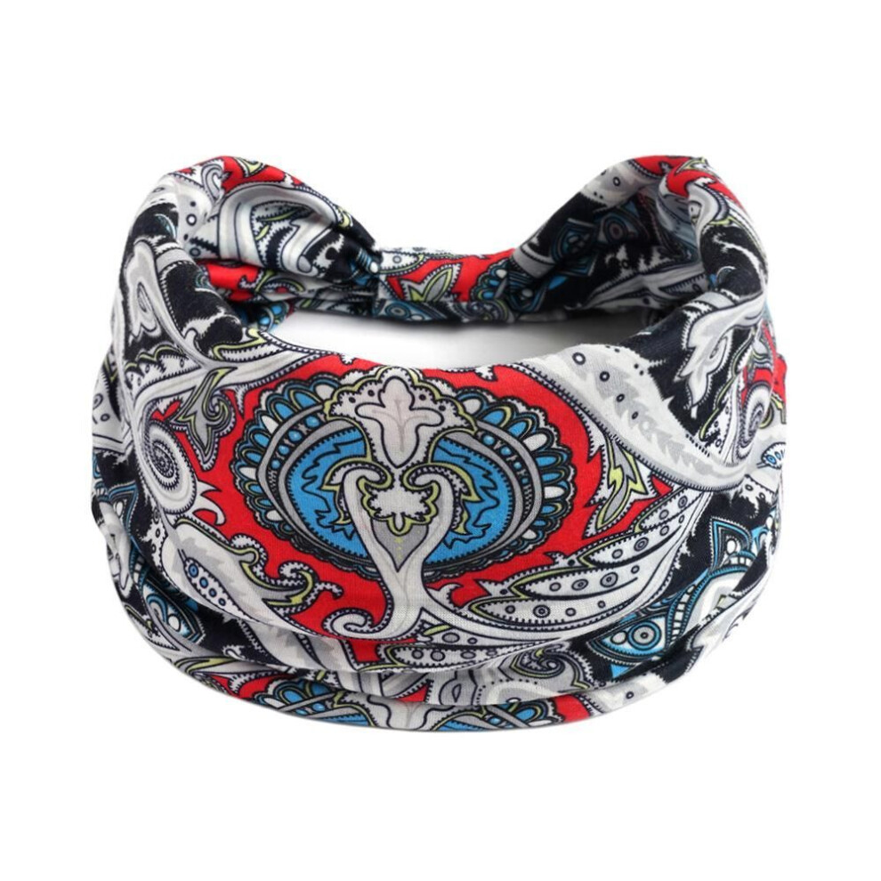 (56) New Boho Cotton Wide Headband For Women Cashew Leopard Flower Print Turban Headwrap Knot Hairband Bandana Girls Hair Accessories