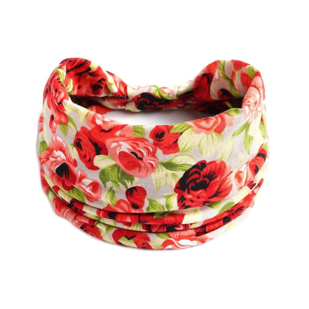 (18) New Boho Cotton Wide Headband For Women Cashew Leopard Flower Print Turban Headwrap Knot Hairband Bandana Girls Hair Accessories
