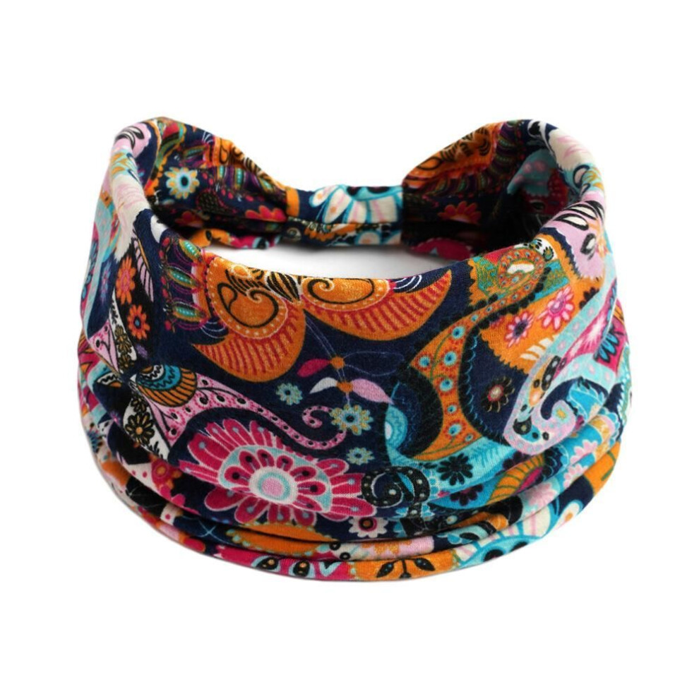 (59) New Boho Cotton Wide Headband For Women Cashew Leopard Flower Print Turban Headwrap Knot Hairband Bandana Girls Hair Accessories