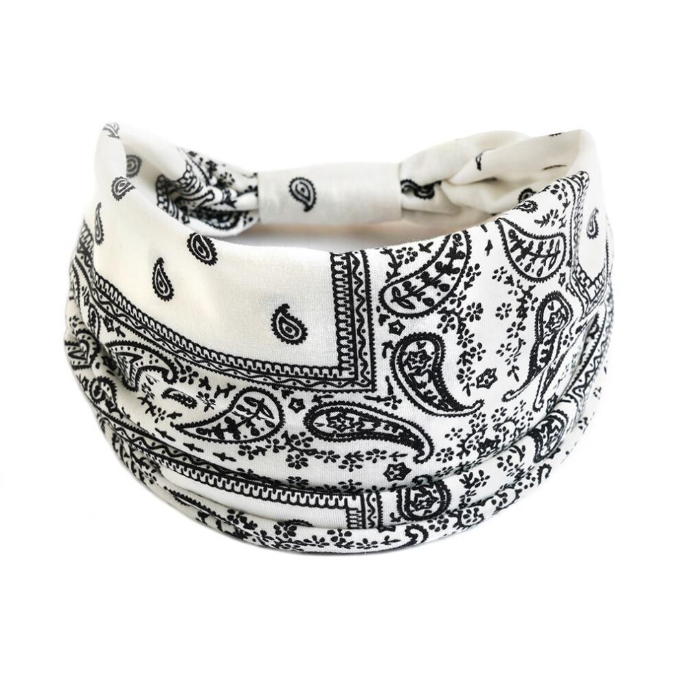 (8) New Boho Cotton Wide Headband For Women Cashew Leopard Flower Print Turban Headwrap Knot Hairband Bandana Girls Hair Accessories